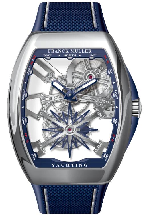 Best FRANCK MULLER Vanguard Yachting Stainless Steel Skeleton V 45 T GR CS SQT YACHT (BL) (AC) (BL. BLC RGE) Replica Watch